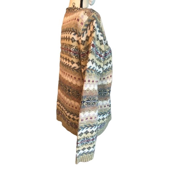 Vintage 90s Tiara International Ramie Cotton Fair Isle Sweater Sz Medium - Picture 4 of 9